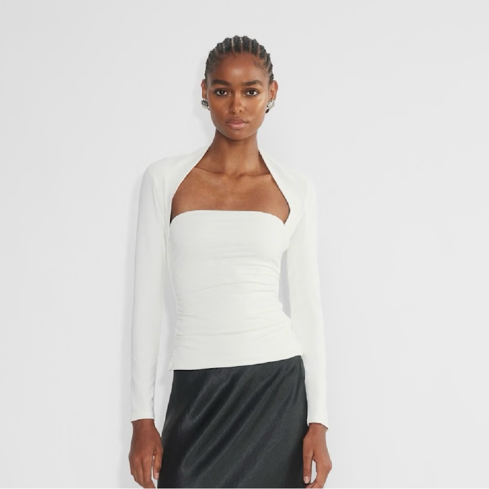 Aritzia White Long Sleeve Blouse
